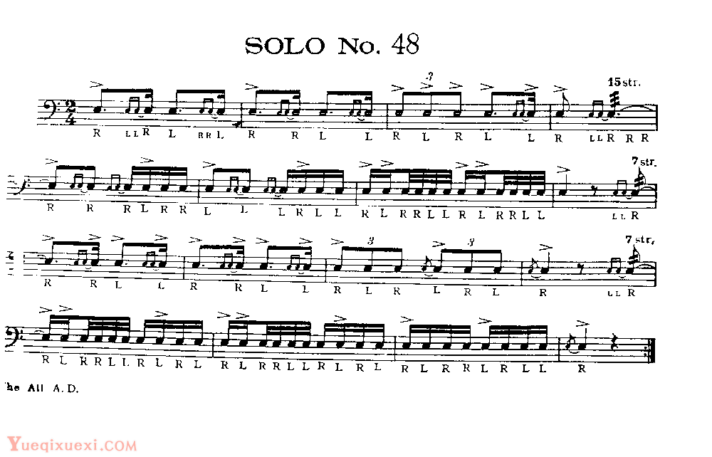 美国军鼓150条精华SOLO系列之《SOLO No.48》