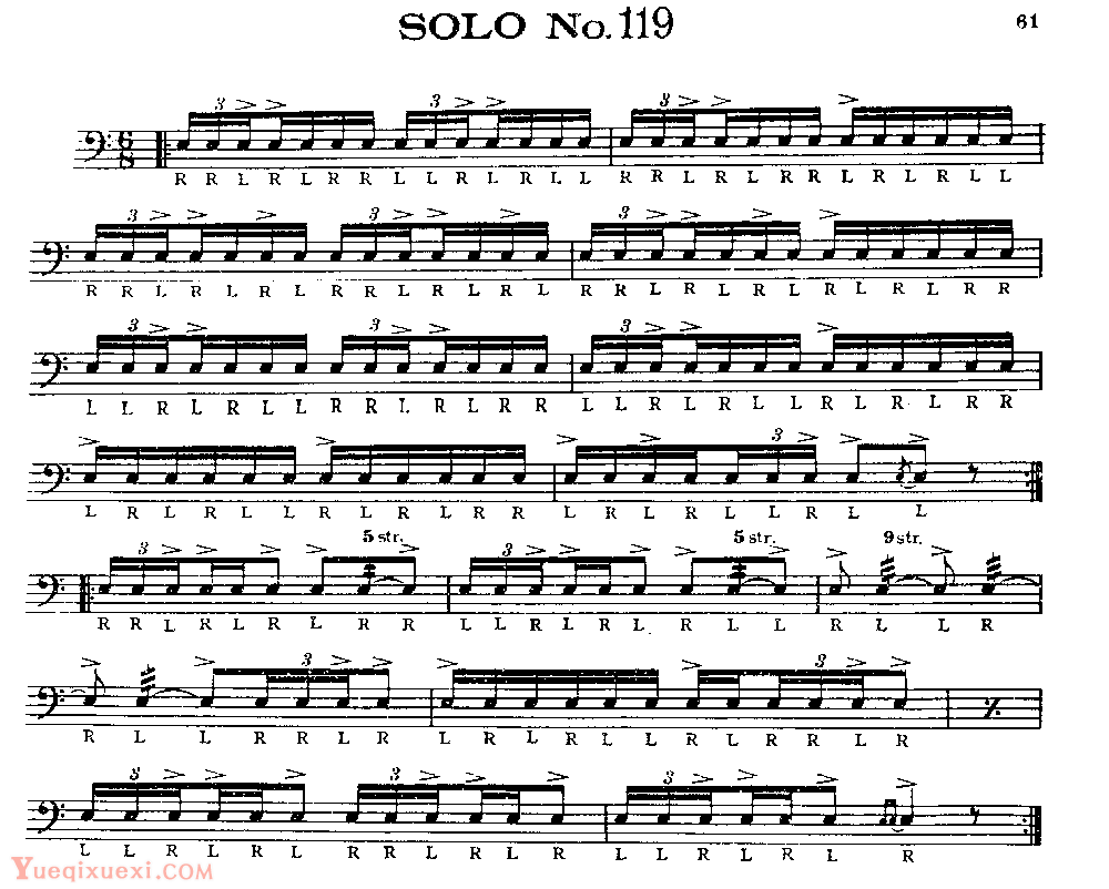 美国军鼓150条精华SOLO系列之《SOLO No.119》
