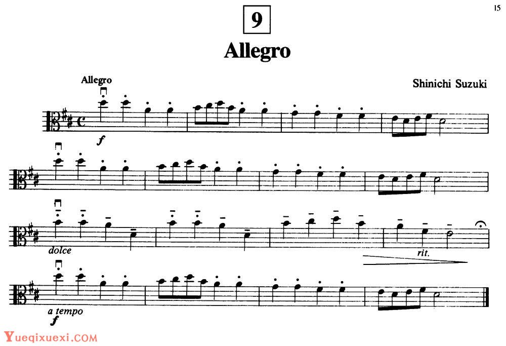 Allegro 中提琴谱