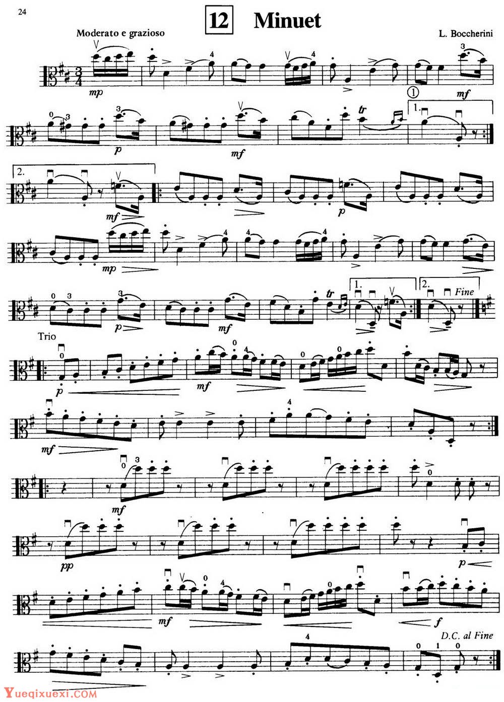 Minuet 中提琴谱