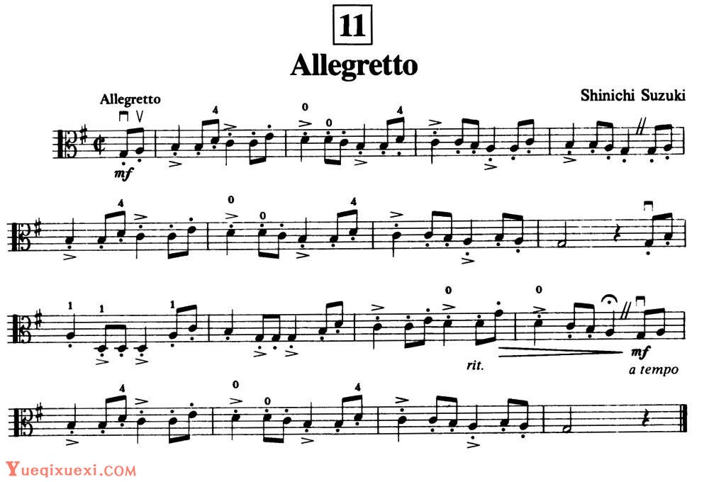 Allegretto 中提琴谱