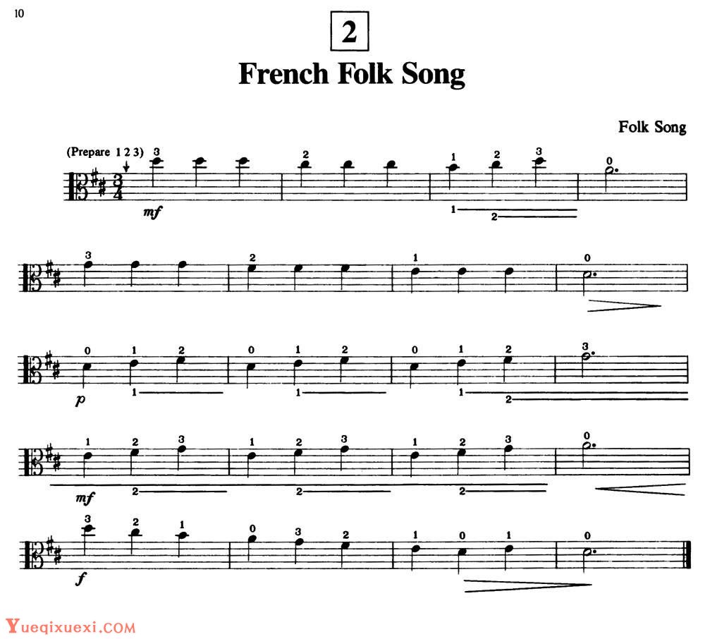法国民歌 French Folk Song中提琴谱