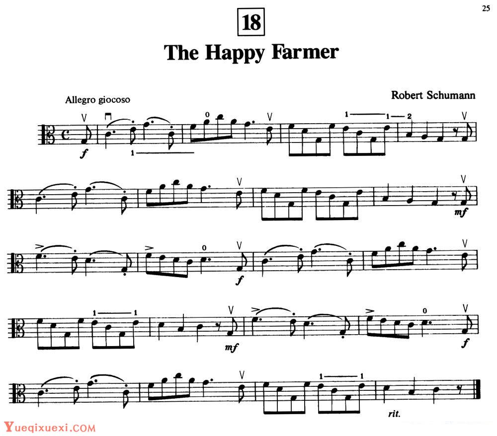 The Happy Farmer 中提琴谱