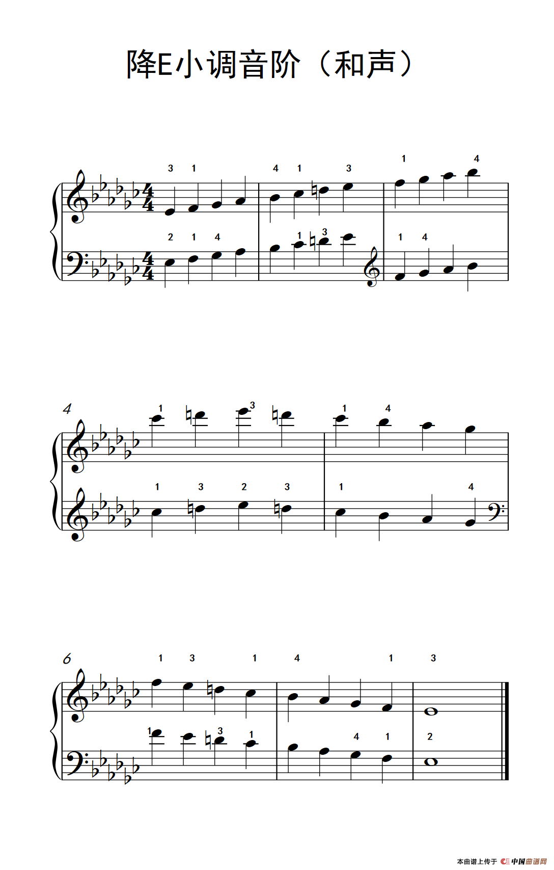 降e小调音阶(和声)(孩子们的钢琴音阶,和弦与琶音 2)(1)