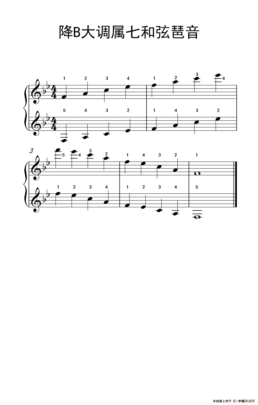 降b大调属七和弦琶音(儿童钢琴练习曲)(1)
