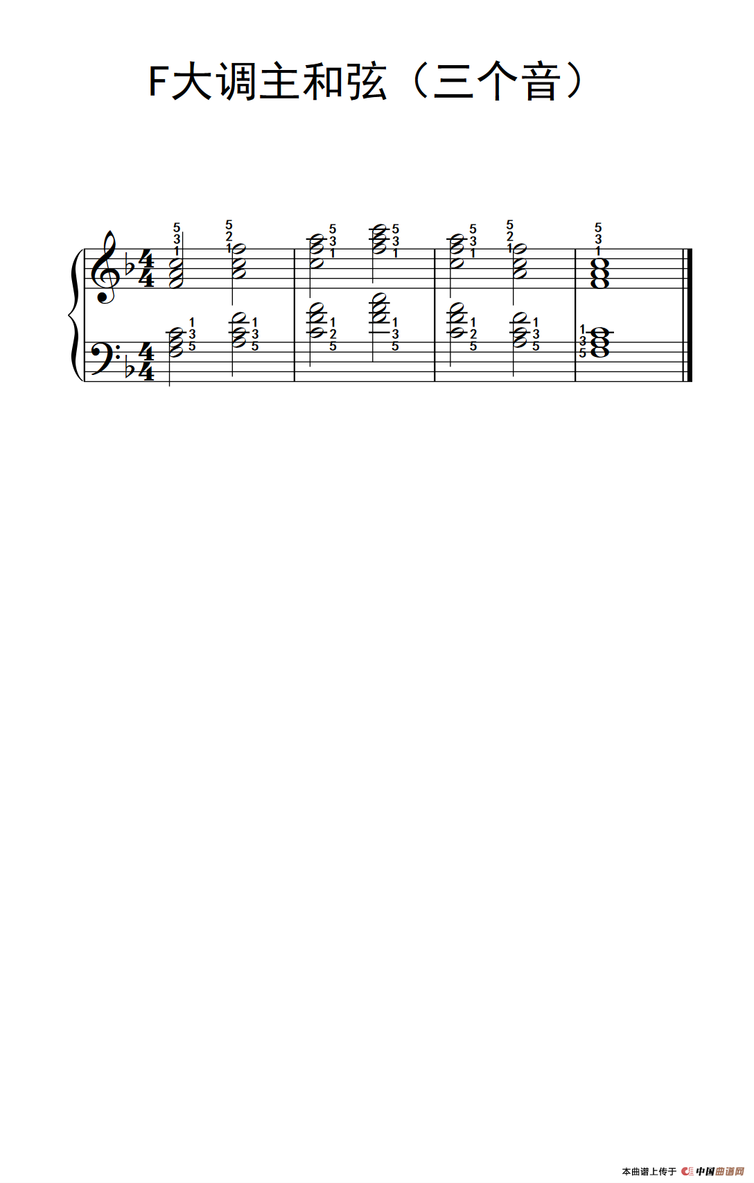 f调和弦钢琴指法图片