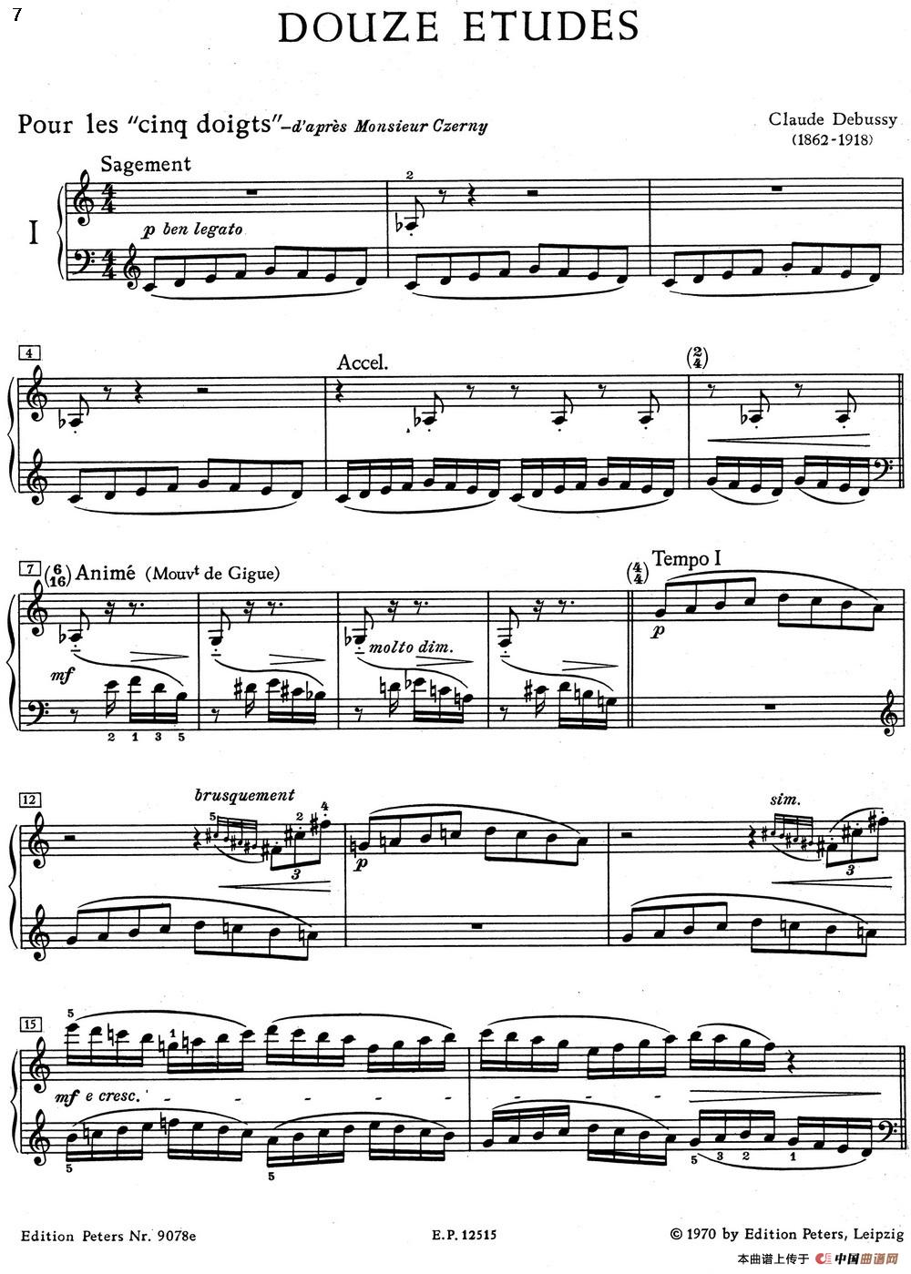 德彪西12首钢琴练习曲（1 五指练习v1.0 cinq doigts）(1)_1 Pour les cinq doigts_页面_1.jpg