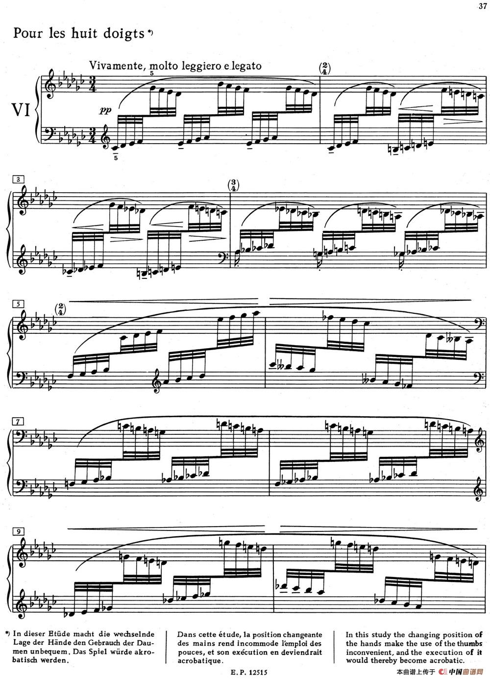 德彪西12首钢琴练习曲（6 八指练习v1.0 huit doigts）(1)_6 Pour les huit doigts_页面_1.jpg