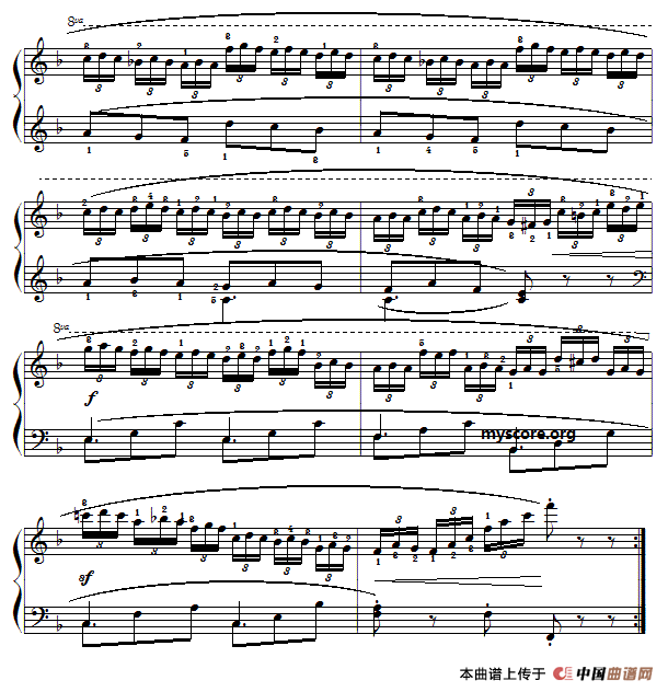 [钢琴谱] 车尔尼849第20首曲谱及练习指导