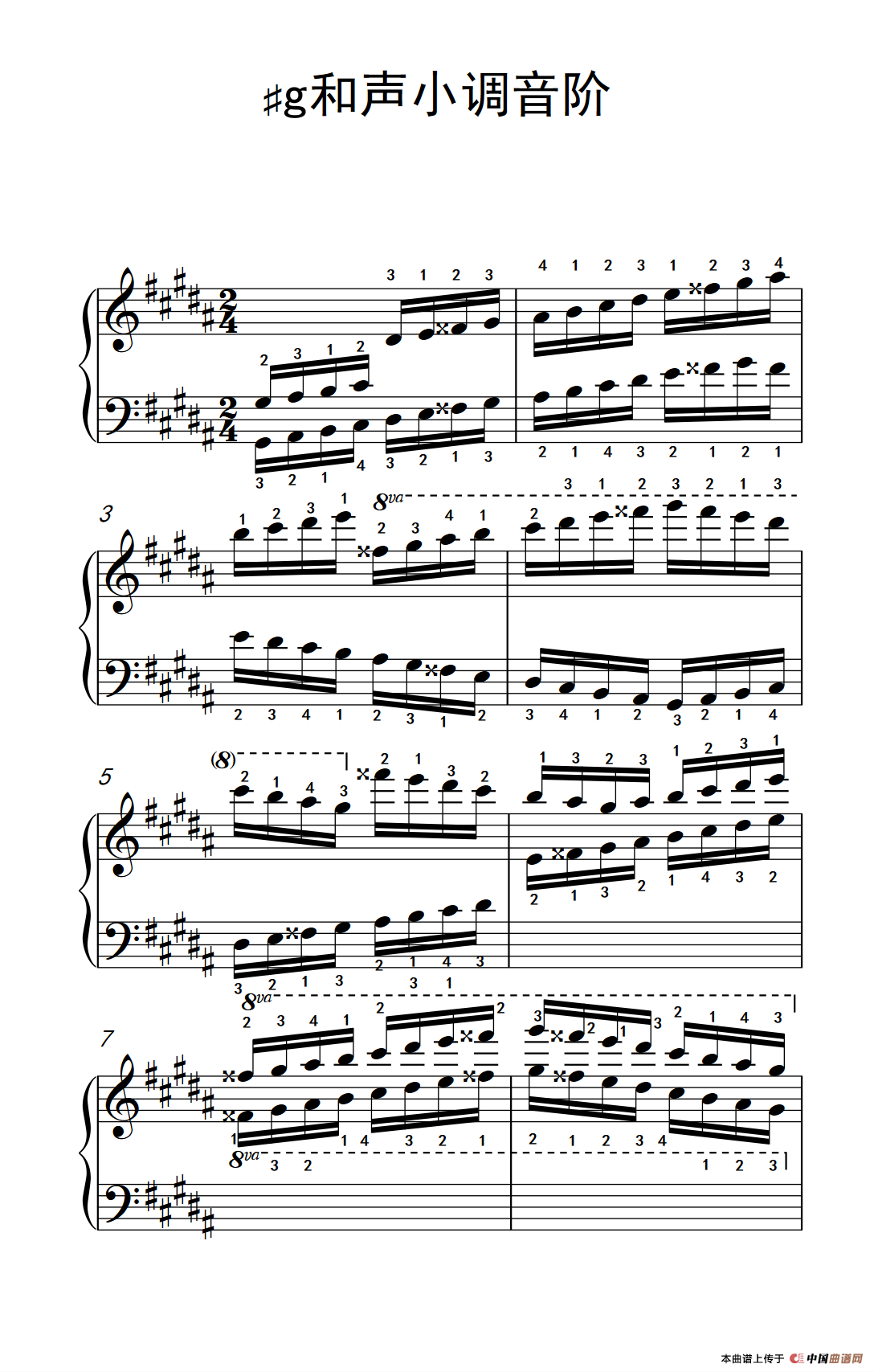 73g和声小调音阶(中央音乐学院 钢琴(业余)考级教程 7