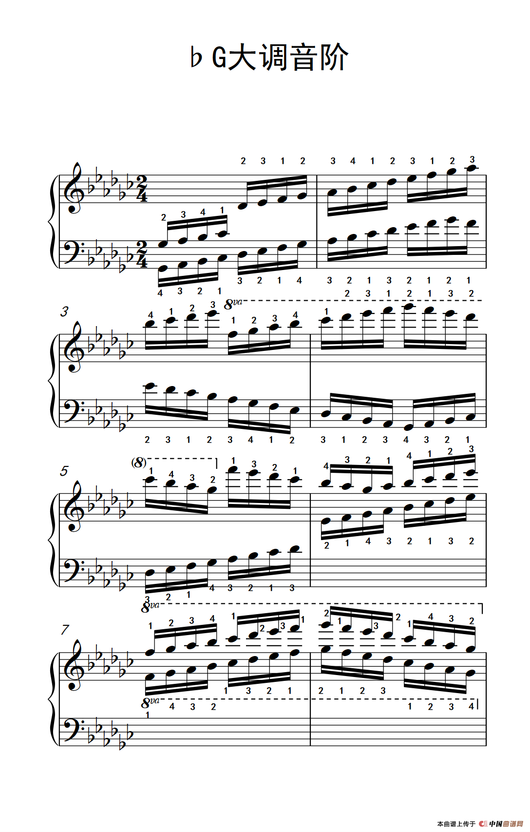 71g大调音阶(中央音乐学院 钢琴(业余)考级教程 7
