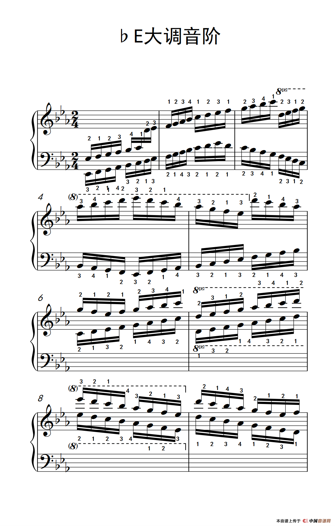 71e大调音阶(中央音乐学院 钢琴(业余)考级教程 7