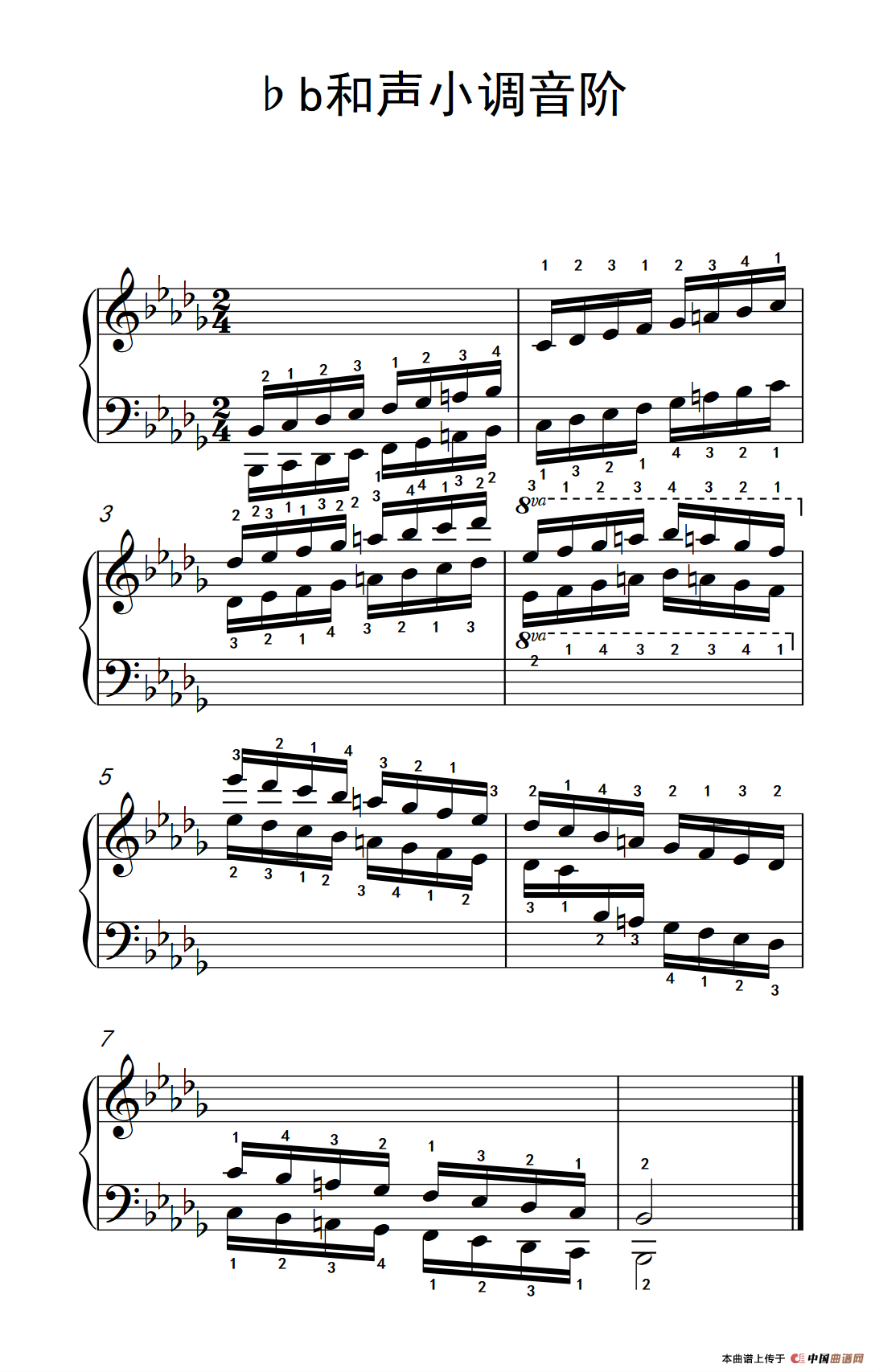 71b和声小调音阶(中央音乐学院 钢琴(业余)考级教程 7