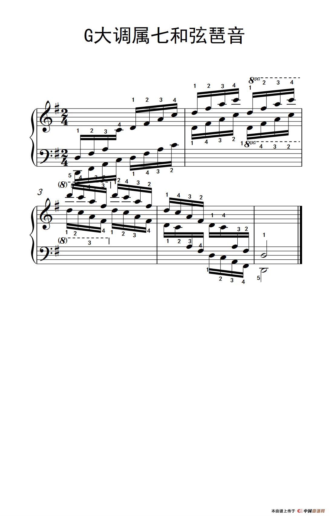 第六级 3.G大调属七和弦琶音（中央音乐学院 钢琴（业余）考级教程 4-6级）(1)_266_150_1.png