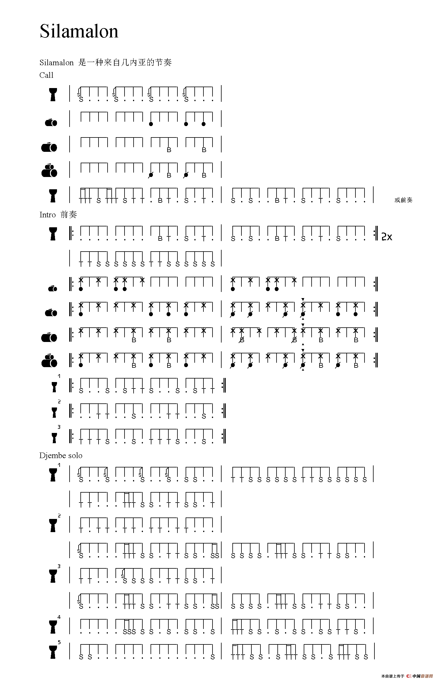 非洲鼓谱符号图片