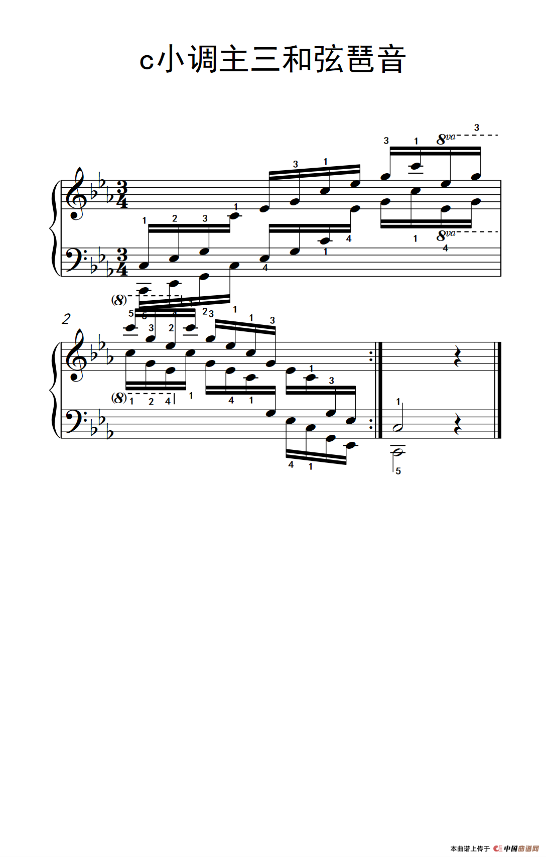 第五级 8.c小调主三和弦琶音（中央音乐学院 钢琴（业余）考级教程 4-6级）(1)_266_75_1.png