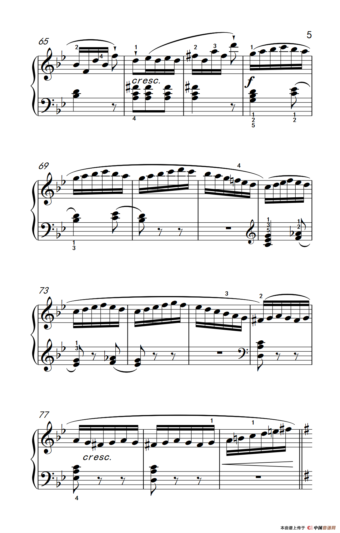 四级回旋曲钢琴谱图片