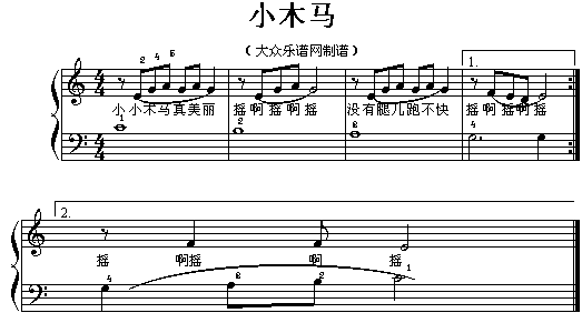 小木马电子琴曲谱（图1）