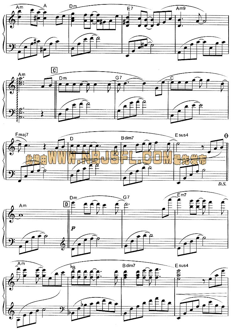 冬日恋歌(同名韩剧主题曲)电子琴曲谱（图3）