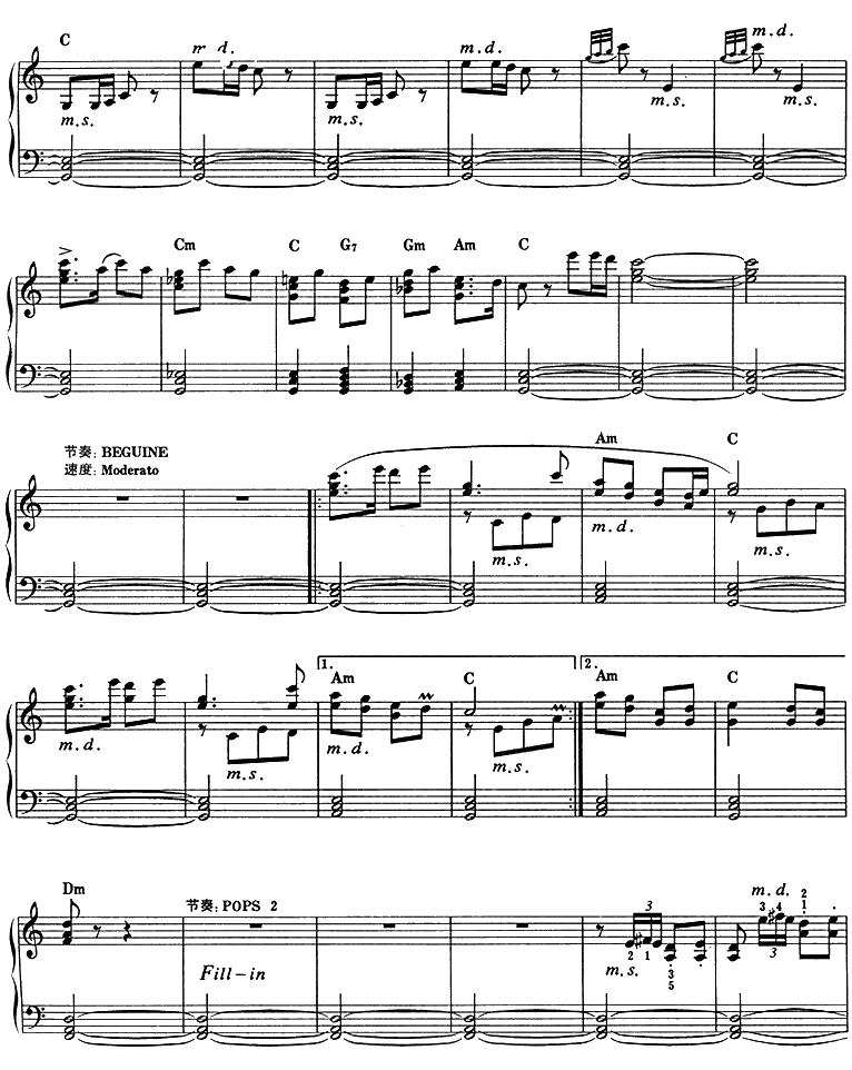 春节序曲电子琴曲谱（图2）