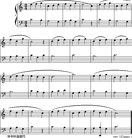 小步舞曲电子琴曲谱（图1）