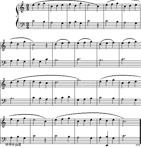 可爱的小步舞曲电子琴曲谱（图1）