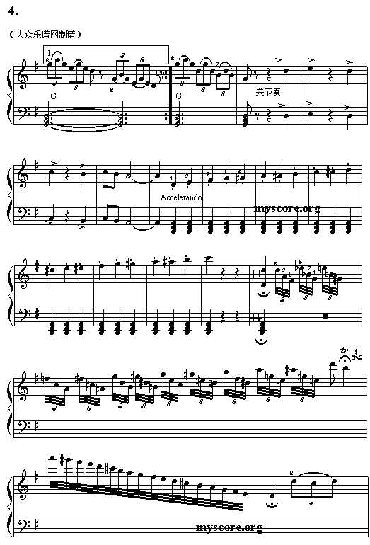 威尼斯狂欢节电子琴曲谱（图4）