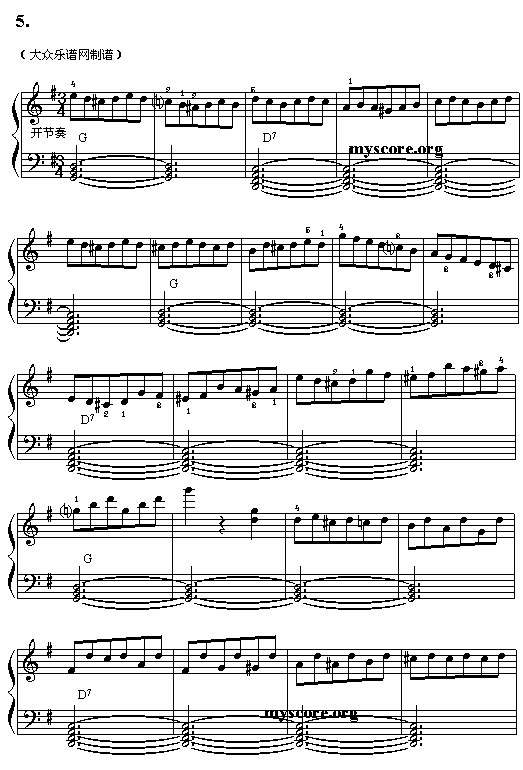 威尼斯狂欢节电子琴曲谱（图5）