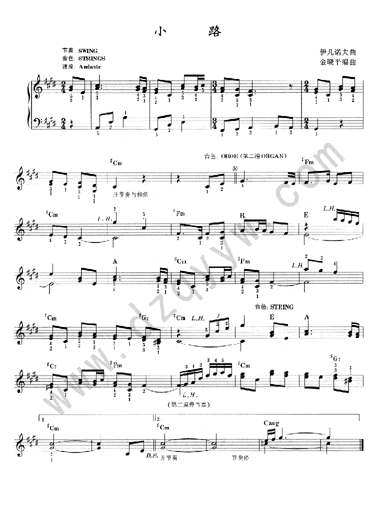 小路-电子琴谱电子琴曲谱（图1）