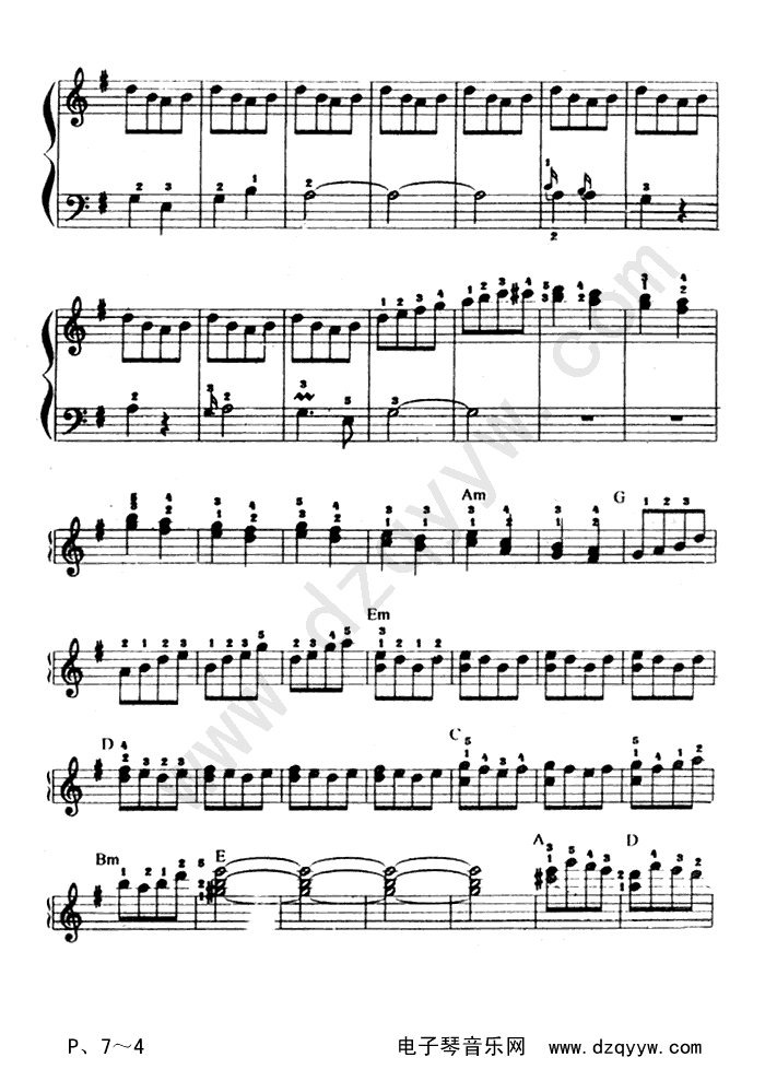 打虎上山-独奏谱电子琴曲谱（图4）