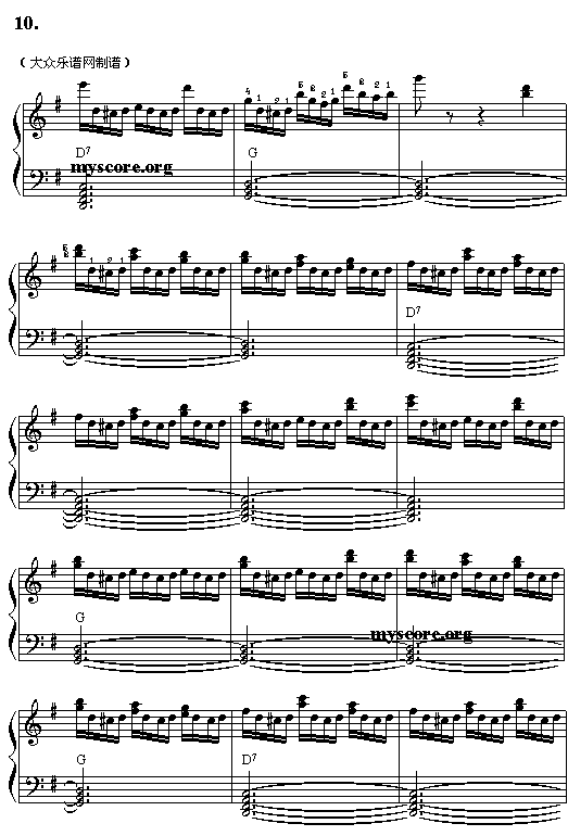 威尼斯狂欢节电子琴曲谱（图10）