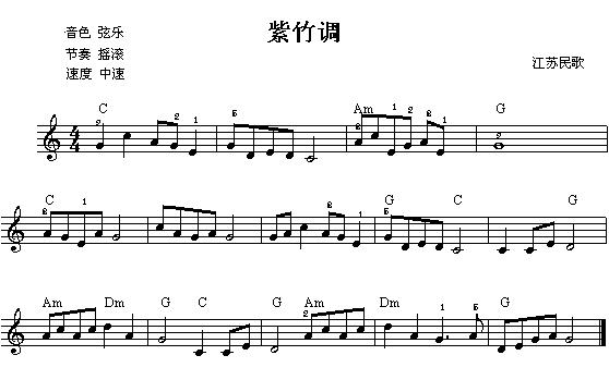紫竹调电子琴曲谱（图1）
