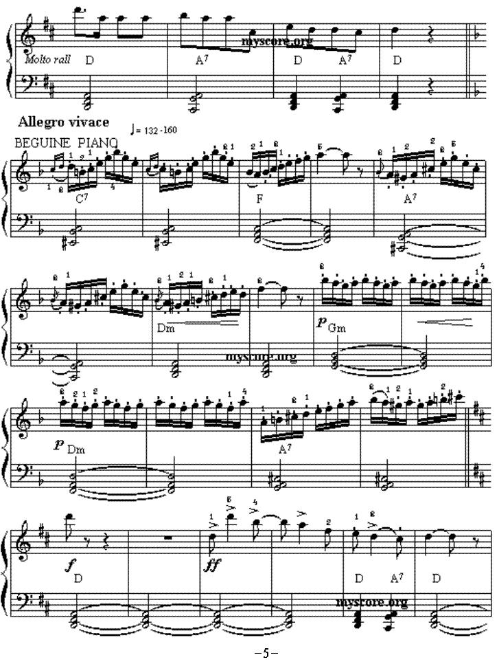 查尔达士舞曲电子琴曲谱（图5）