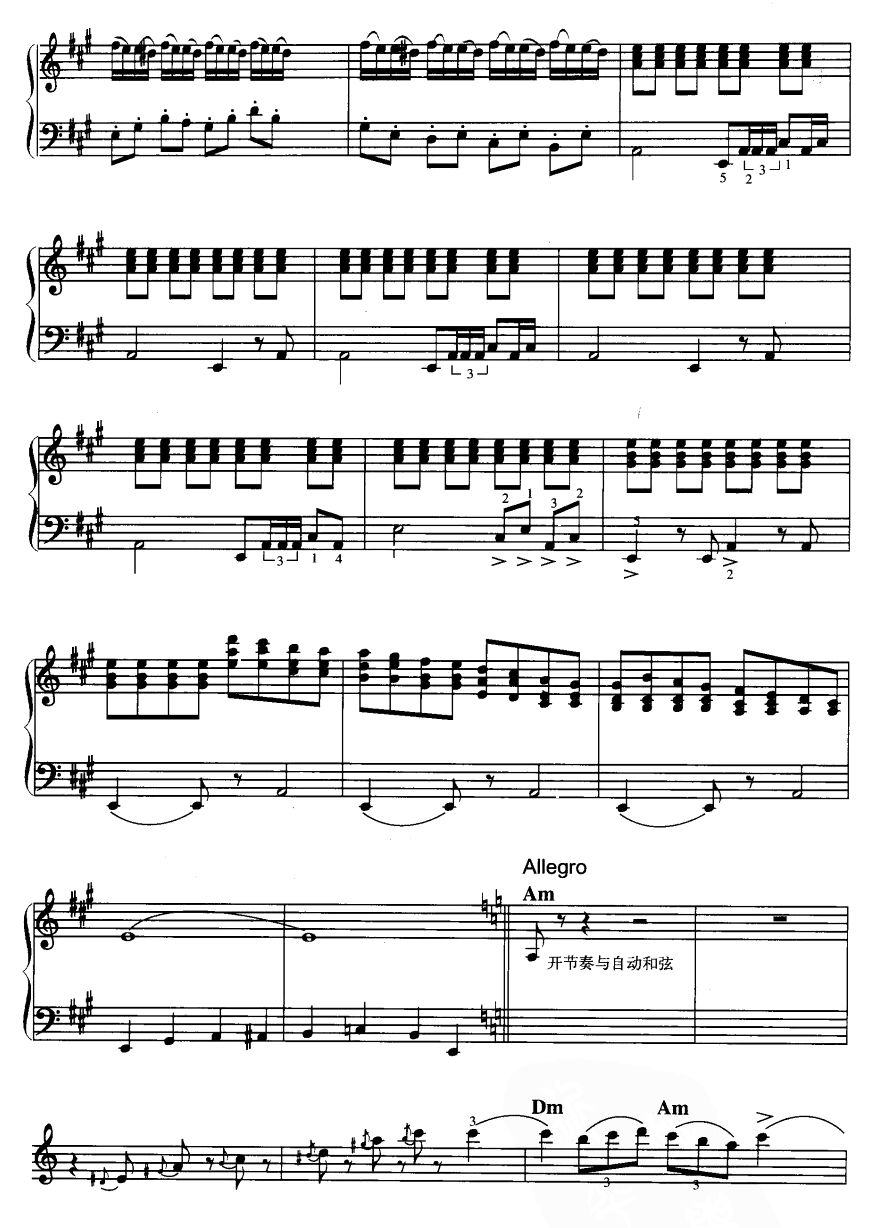 轻骑兵序曲（线谱）电子琴曲谱（图2）