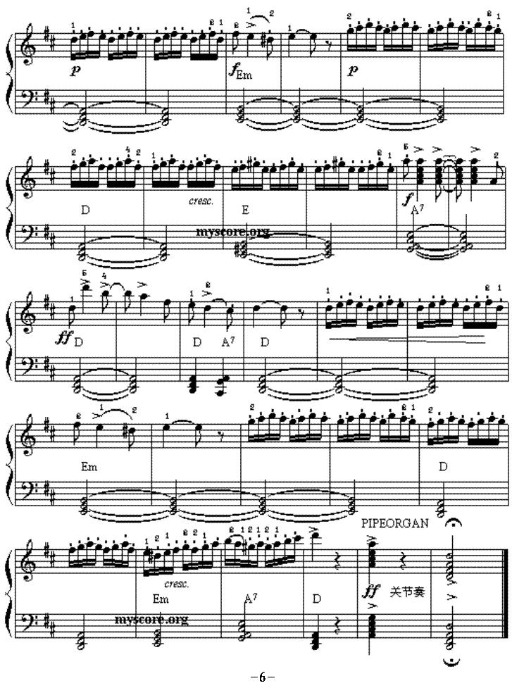 查尔达士舞曲电子琴曲谱（图6）