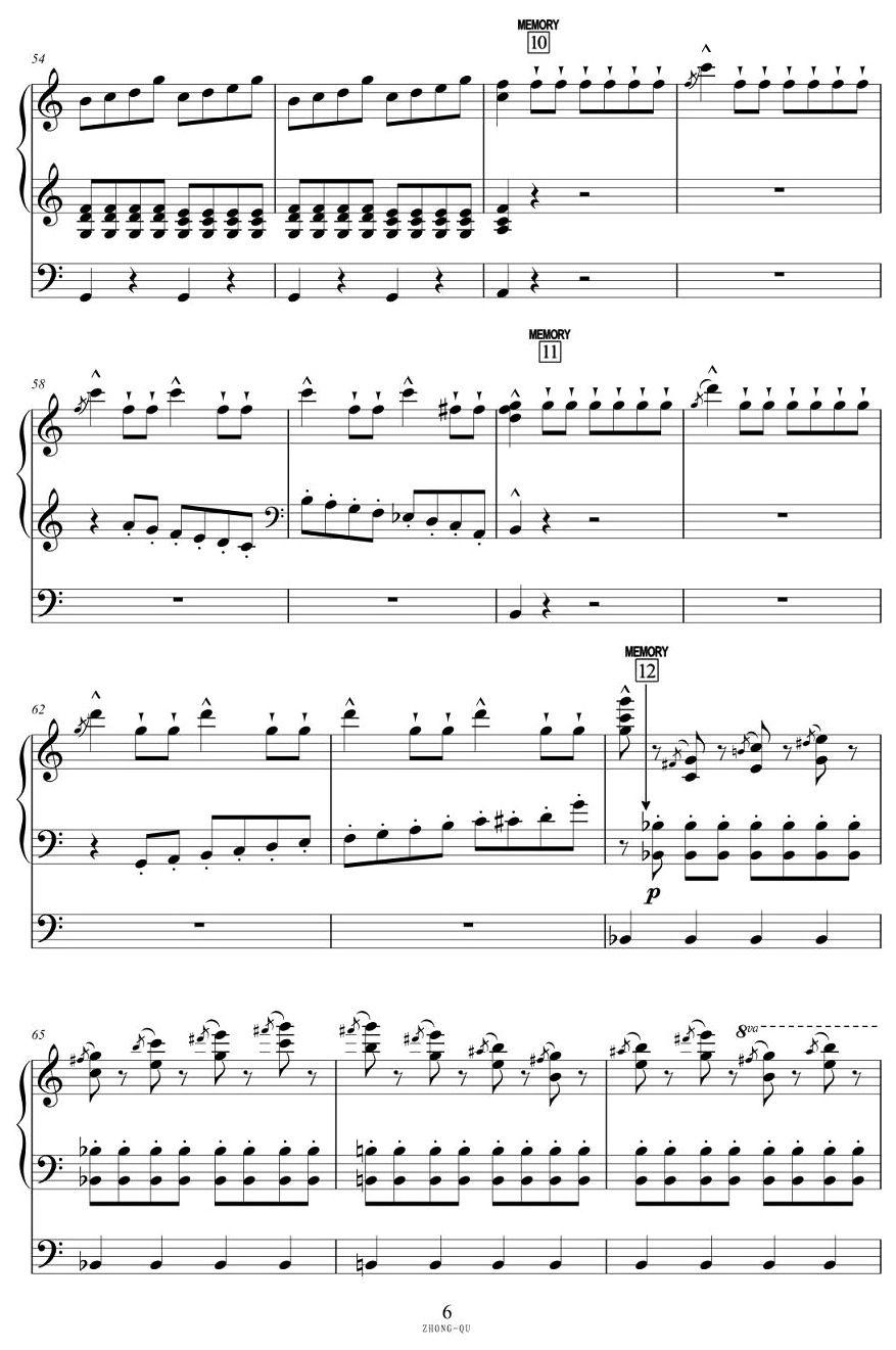 终曲（选自《动物狂欢节》）电子琴曲谱（图6）