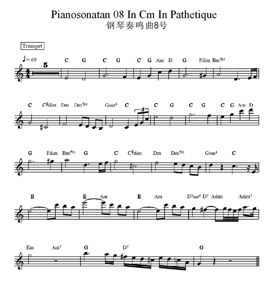 钢琴奏鸣曲8号电子琴曲谱（图1）