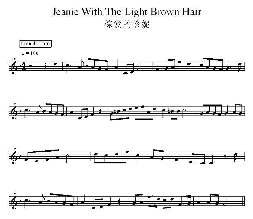 棕发的珍妮电子琴曲谱（图1）