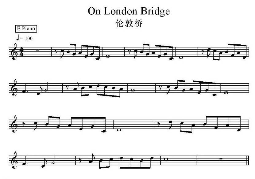 伦敦桥电子琴曲谱（图1）