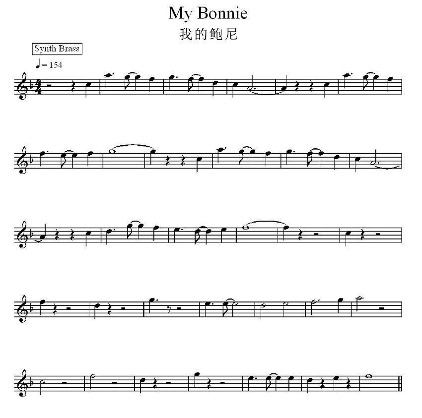我的鲍尼电子琴曲谱（图1）