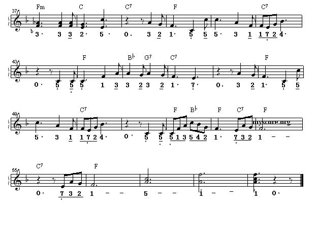 囚徒合唱（线简谱混排版）电子琴曲谱（图2）