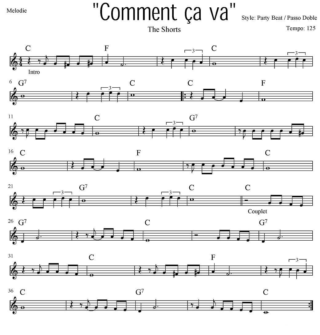 Comment Cava电子琴曲谱（图1）