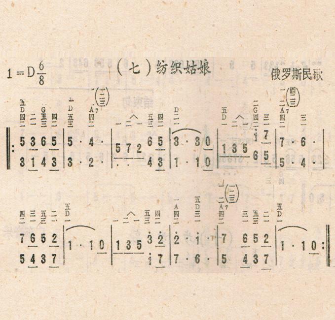 纺织姑娘电子琴曲谱（图1）