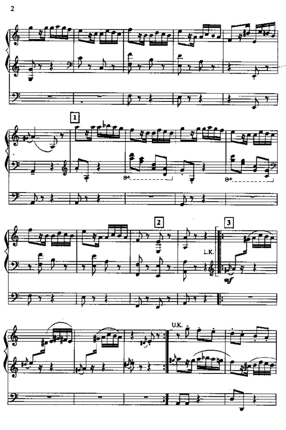 帕格尼尼主题狂想曲（双排键电子琴）电子琴曲谱（图2）