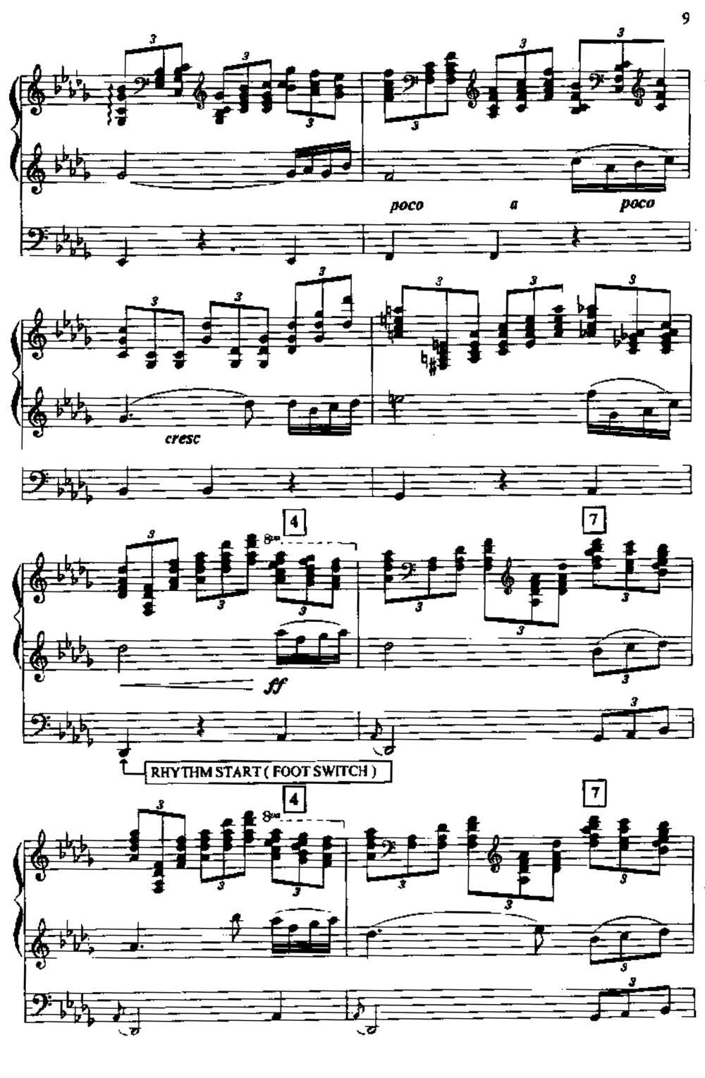 帕格尼尼主题狂想曲（双排键电子琴）电子琴曲谱（图9）