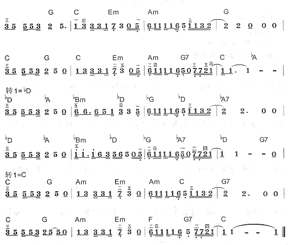 奉献电子琴曲谱（图2）