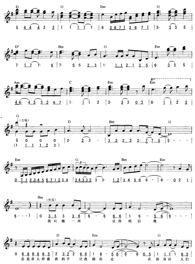 流浪歌手的情人(简线弹唱)3电子琴曲谱（图1）