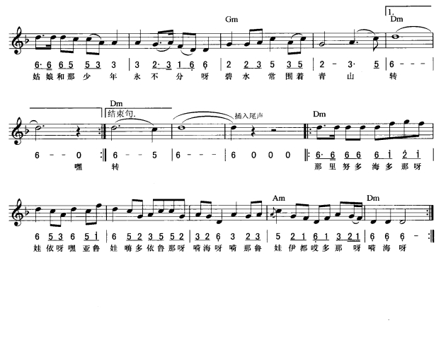 阿里山的姑娘(简线弹唱)2电子琴曲谱（图1）