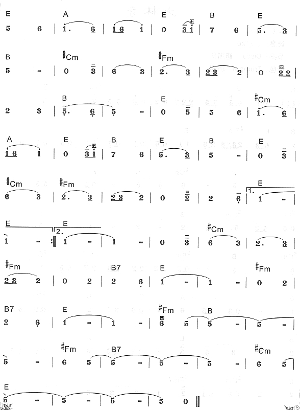 少林寺2电子琴曲谱（图1）