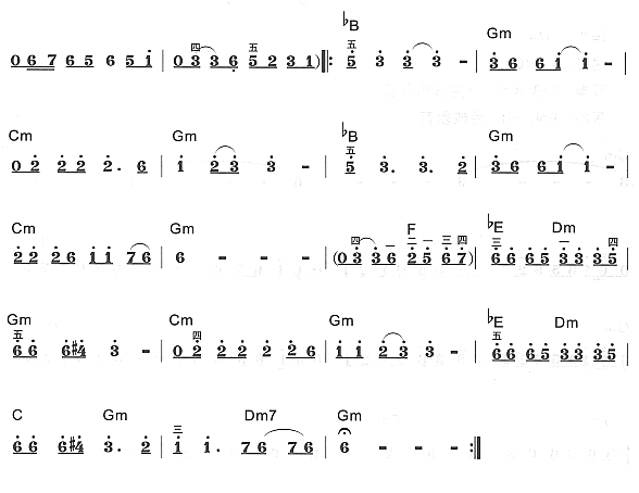 小芳2电子琴曲谱（图1）